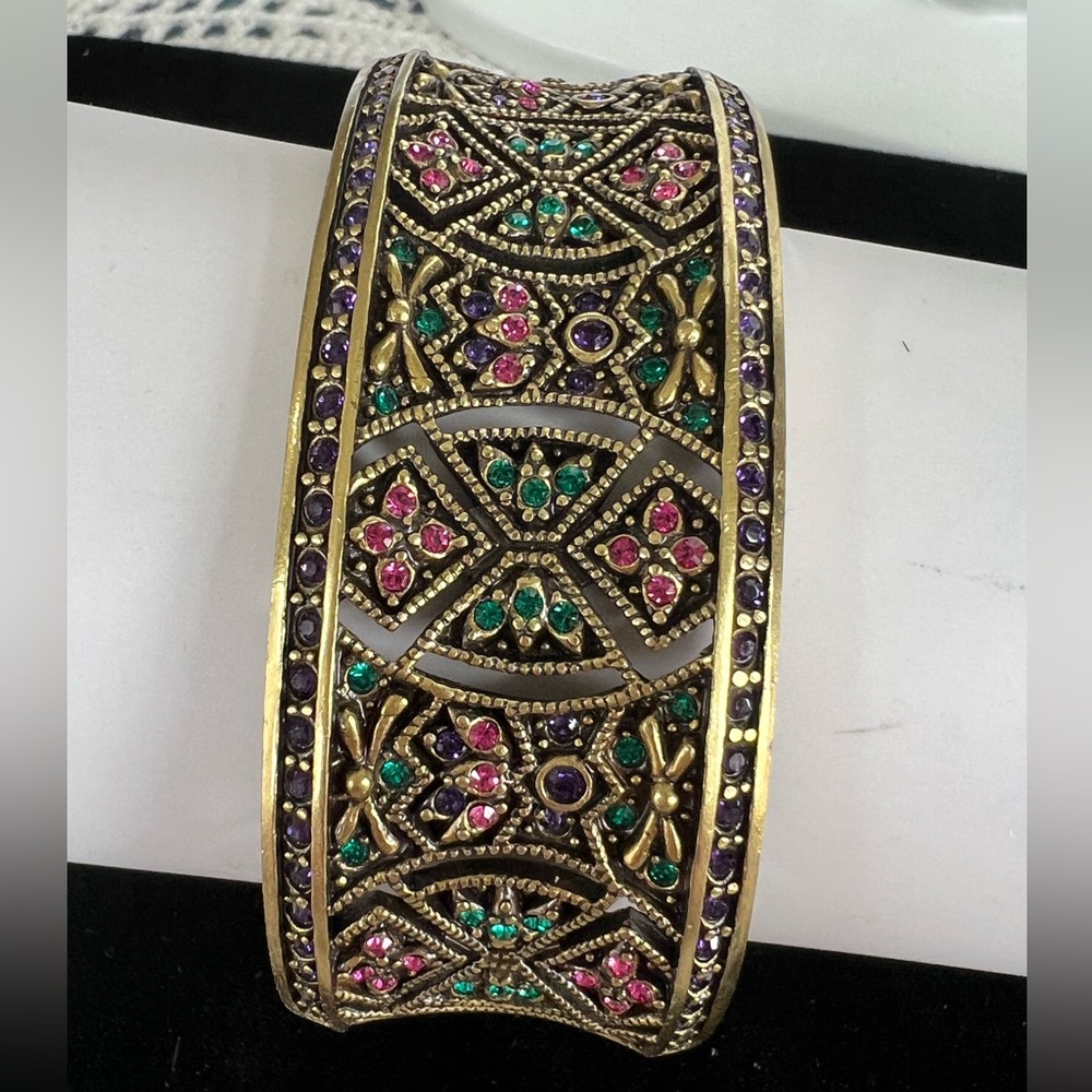 Heidi Daus “Byzantine Beauty” Vintage clamper cuff bracelet